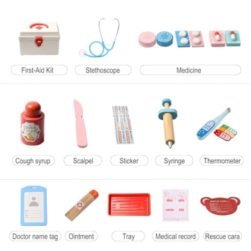 BESTING Kids Doctor Kit - 17 Pcs Wooden Educational Toy