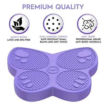 Shaped Wiggle Seats by Bouncyband–Purple Butterfly, 13”x11”x2.2”–Inflatable Sensory Cushion for Kids, Improves Student Productivity and Focus, Comes with Easy-Inflation Pump to Customize Firmness