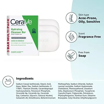 CeraVe Hydrating Cleanser Bar 3-Pack - Soap-Free