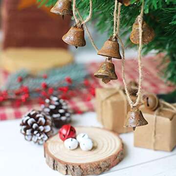 MGSYPHOME Vintage Hanging Bells - 12 Piece String for Festive Decor