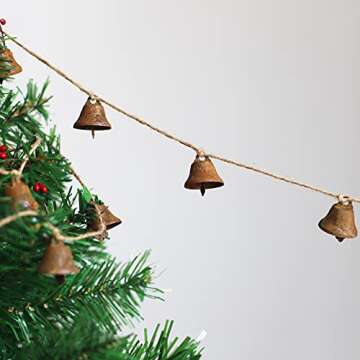 Vintage Rust Bell Hanging String - Perfect for Christmas Decor