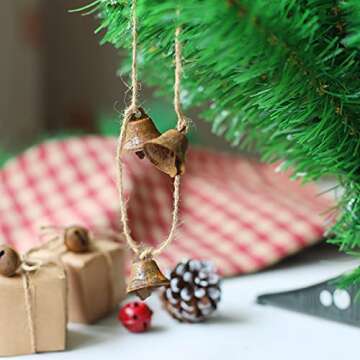 Vintage Rust Bell Hanging String - Perfect for Christmas Decor