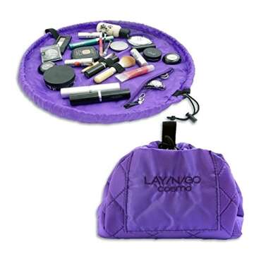 Lay N Go Cosmo 20" Purple Cosmetic Easy Travel Makeup Bag Organizer Beauty
