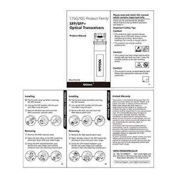 10Gtek 10GBase-SR SFP+ LC Transceiver Module Pack of 4