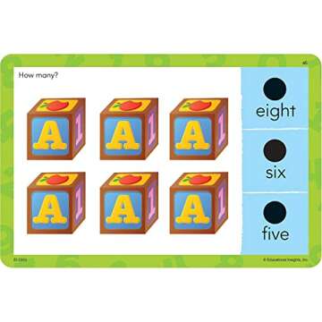 Educational Insights Hot Dots Jr. Numbers and Counting Card Set, Preschool and Kindergarten Readiness