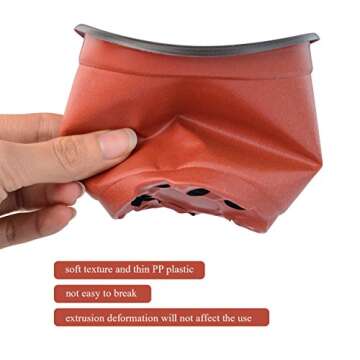 Yookat 100 Pcs 4 Inch Plastic Plants Nursery Pot/Pots Seedlings Flower Plant Container Seed Starting Pots Planter Transition Pot Round Lightweight Washable Gardening Supplies