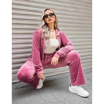Stylish Plus Size Velour Jogging Suit for Women