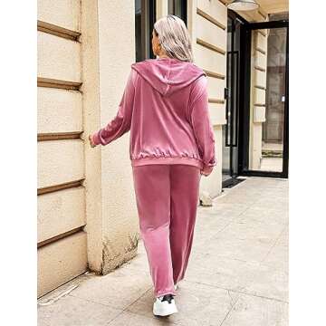 Stylish Plus Size Velour Jogging Suit for Women