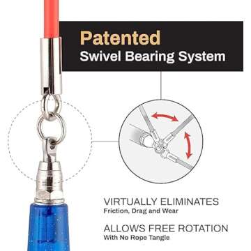 Buddy Lee Jump Ropes Rope Master Blue Red Original Ball Bearing Jump Rope, 9” HD Plastic Handles. Perfect Jump Rope for Fitness, CrossFit Gym, Endurance Jumping, Cross Overs, Extreme Jumping