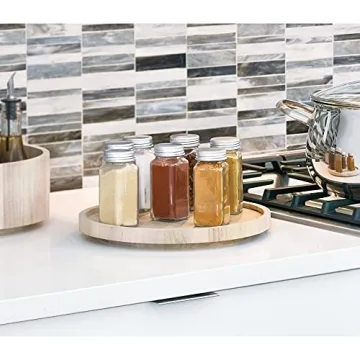 iDesign Renewable Paulownia Wood Turntable Organizer