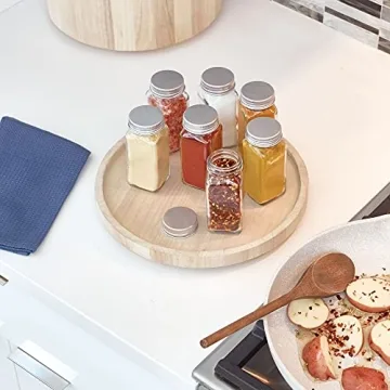 iDesign Renewable Paulownia Wood Turntable Organizer