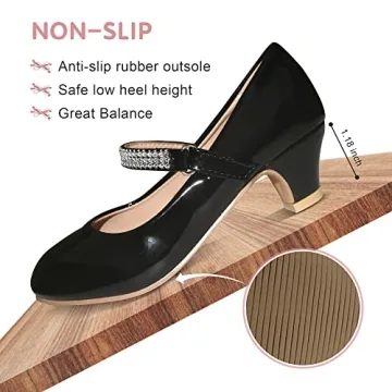 BESSIVIC Girls Dress Shoes with Low Heel for Girls