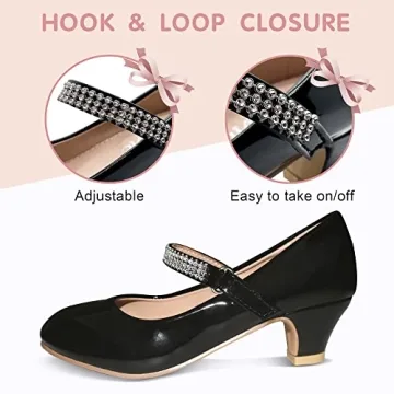 BESSIVIC Girls Dress Shoes with Low Heel for Girls