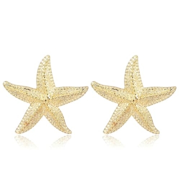 Exaggerated Multicolor Starfish Dangle Drop Earrings - Hypoallergenic Jewelry for Women