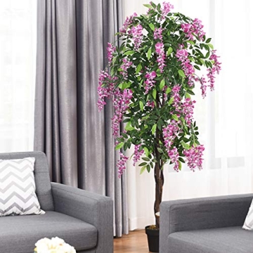 Goplus 6FT Lifelike Artificial Wisteria Tree for All Spaces