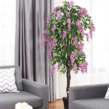 Goplus 6FT Lifelike Artificial Wisteria Tree for All Spaces