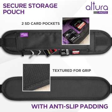 Altura Photo Camera Strap with Quick Release, Safety Tether, Storage Pouch for Canon Nikon Sony, Camera Neck Shoulder Strap