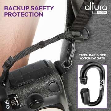Altura Photo Camera Strap with Quick Release, Safety Tether, Storage Pouch for Canon Nikon Sony, Camera Neck Shoulder Strap