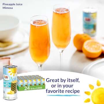 Dole 100% Pineapple Juice, 100% Fruit Juice with Added Vitamin C, 8.4 Fl Oz Cans, 24 Total Cans