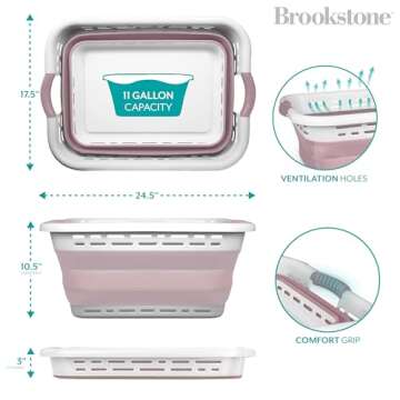 Brookstone Collapsible Laundry Basket for Easy Laundry Management