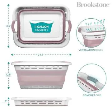 Brookstone Collapsible Laundry Basket for Easy Laundry Management