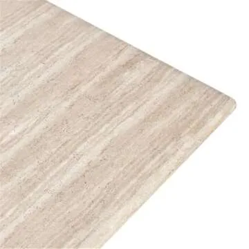 Classic Home Aiden 87" Travertine Beige Stripped Stone Outdoor Dining Table