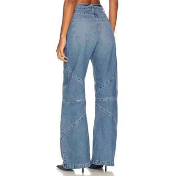 PLNOTME Womens High Waisted Barrel Jeans Casual Loose Boyfriend Wid Leg Denim Pants Light Blue