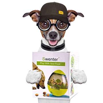 Swenter Tumbler Pet Toy, Automatic Pet Slow Feeder Treat Ball, Cat Dog Toy for Pet Increases IQ Interactive, Adjustable Dog Treat Dog Ball Dispensing Dog Toys(Green)