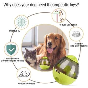 Swenter Tumbler Pet Toy, Automatic Pet Slow Feeder Treat Ball, Cat Dog Toy for Pet Increases IQ Interactive, Adjustable Dog Treat Dog Ball Dispensing Dog Toys(Green)