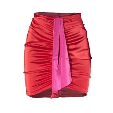 Sedrinuo Women 2 Piece Satin Dress for Clubwear