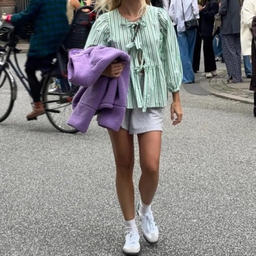 Stylish Tie Front Leopard Print Peplum Top for Women