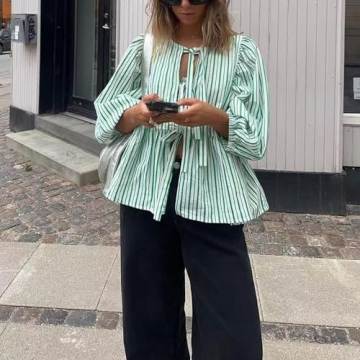 Stylish Tie Front Leopard Print Peplum Top for Women