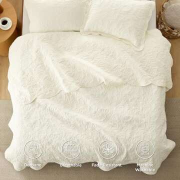 Ultra Soft Bedsure Queen Quilt Cream Yellow Bedspread