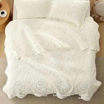 Ultra Soft Bedsure Queen Quilt Cream Yellow Bedspread