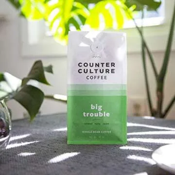 Counter Culture Coffee Big Trouble - Medium Roast, Sustainably Farmed, Kosher, Whole-Bean Coffee, 12oz (1 Bag)