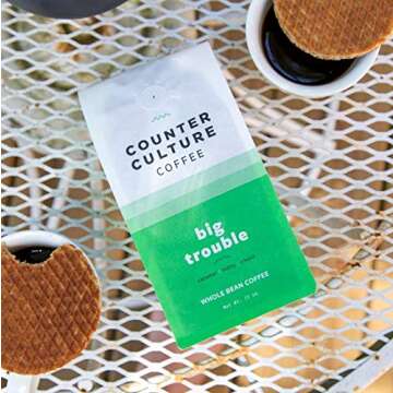 Counter Culture Coffee Big Trouble - Medium Roast, Sustainably Farmed, Kosher, Whole-Bean Coffee, 12oz (1 Bag)