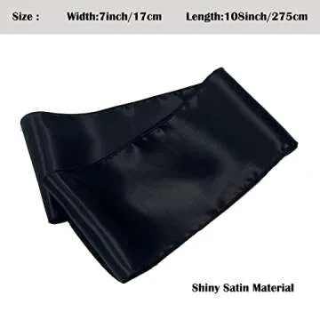 Maiangel Satin Chair Sashes Bows-50PCS Chair Ribbon Ties Back Sash for Wedding Party Events Banquet Chair Cover Decoration (Black)