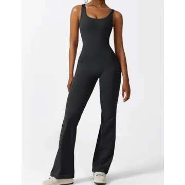 Stylish Women’s Backless Flare Jumpsuit for Workouts