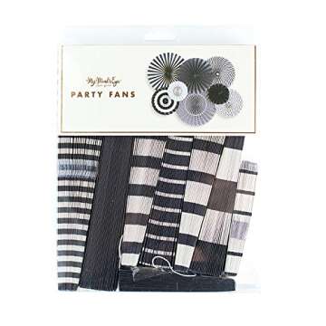 My Minds Eye Fancy Black and White Party Fan Decoration Set
