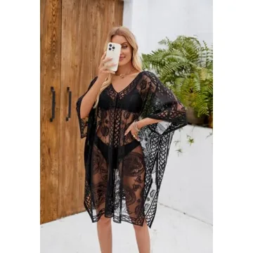 Women’s Lace V-Neck Swimwear Cover-Up Dress - Perfect for Summer