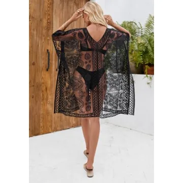 Women’s Lace V-Neck Swimwear Cover-Up Dress - Perfect for Summer