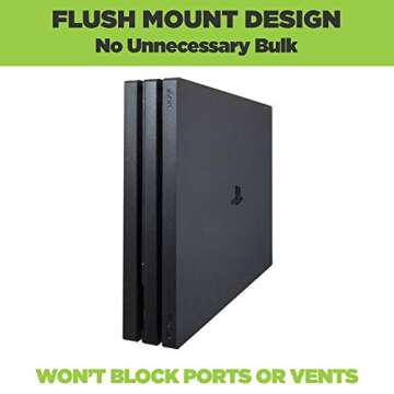 HIDEit Mounts 4P Wall Mount for PS4 Pro - Patented in 2018, Made in USA - White Mount for PlayStation 4 Pro to Store Your PS4 Pro on Wall Near or Behind TV
