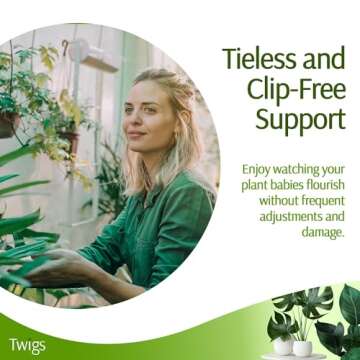 Twigs GA - Stackable Plant Support Stakes, Stem Holder Structures for Indoor & Outdoor Use, Garden Accessories for Climbing & Potted Plants, Trellis Alternative - Moonstone, 3 Pack, 17" L