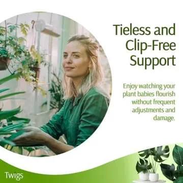 Twigs GA - Stackable Plant Support Stakes, Stem Holder Structures for Indoor & Outdoor Use, Garden Accessories for Climbing & Potted Plants, Trellis Alternative - Moonstone, 3 Pack, 17" L