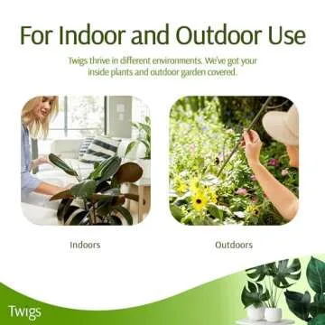 Twigs GA - Stackable Plant Support Stakes, Stem Holder Structures for Indoor & Outdoor Use, Garden Accessories for Climbing & Potted Plants, Trellis Alternative - Moonstone, 3 Pack, 17" L