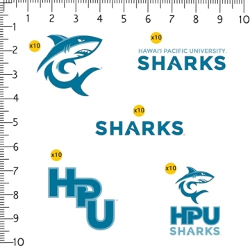Hawaii Pacific University Spirit Logos 50ct Vinyl Large Deluxe Stickers Variety Pack - Perfect for A...