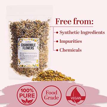 Dried Chamomile Flowers Bulk - Edible Dry Flowers for Relaxing Chamomile Tea - Dried Flowers for Soap Making, Chamomile Herbs Petals for Bath, DIY Salve & DIY Projects