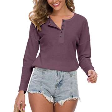 MOLERANI Womens Casual Long Sleeve Button Down Tunic