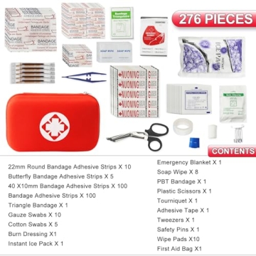 276PCS First Aid Kit for Home, Car, Camping & Hiking