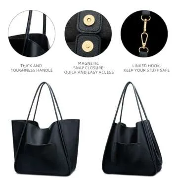 Stylish KKXIU Vegan Leather Tote Bag - Perfect for Travel